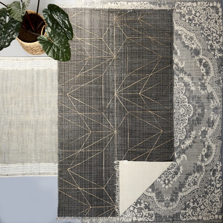 Riviera Maison Graphic Print carpet grey 240x140