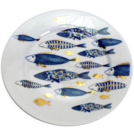 Teller Blue Fish 21cm - Porzellan