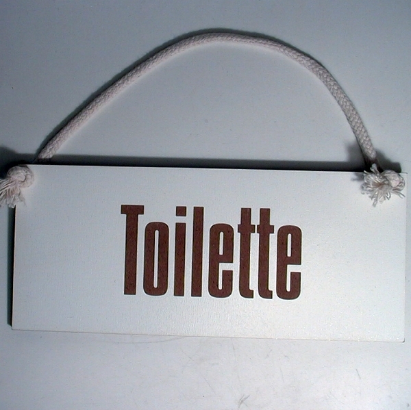 Toilette Spruchplatte 8,5x19,5cm +Tau