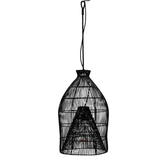 Riviera Maison Rustic Rattan Fishing Basket Hanging Lamp 76x45x45cm