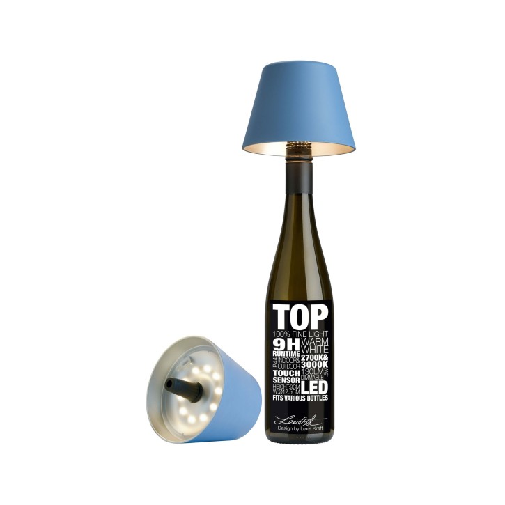 Sompex Akku Leuchte Top + Flaschenaufsatz - Blau