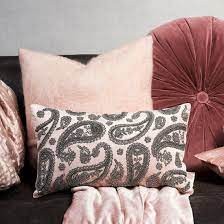 Riviera Maison Precious Paisley Vlevet Pillow Cover soft pink 50x30